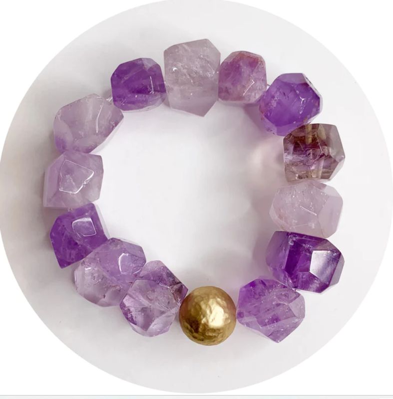 AMETRINE NUGGET WITH HAMMERED GOLD ACCENT