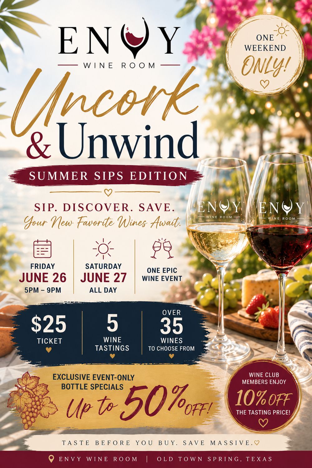 Uncork &amp; Unwind Summer Sips Tasting