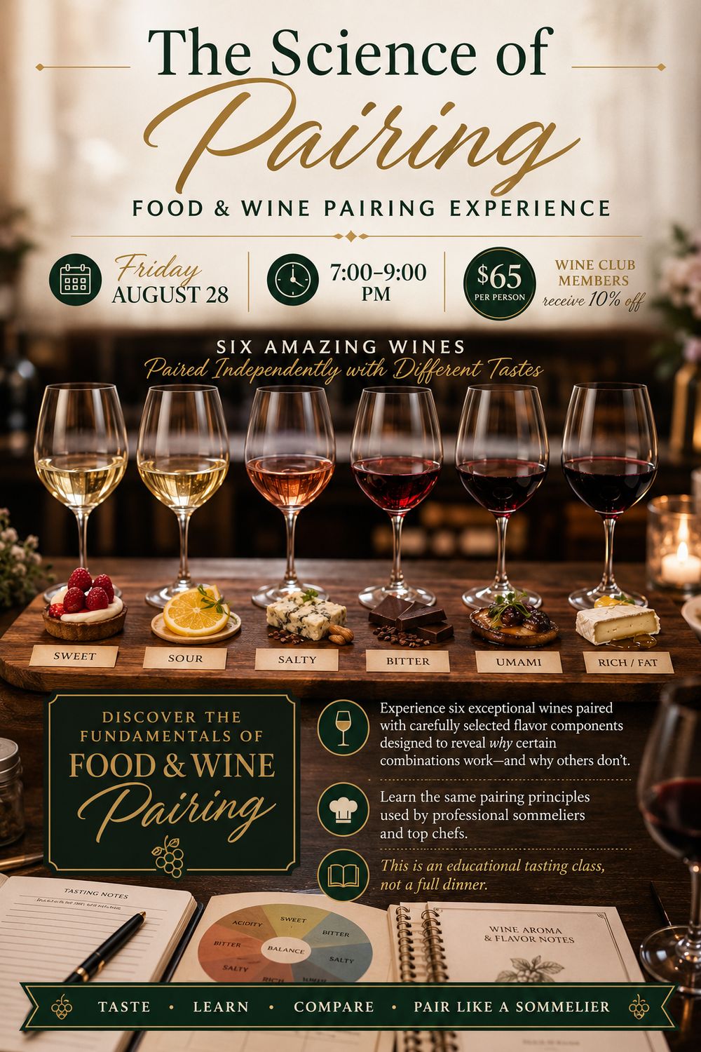 Food &amp; Wine Pairing Class at Envy Wine Room