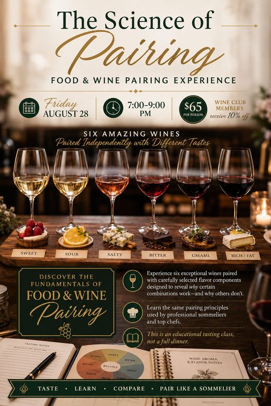 Food &amp; Wine Pairing Class at Envy Wine Room