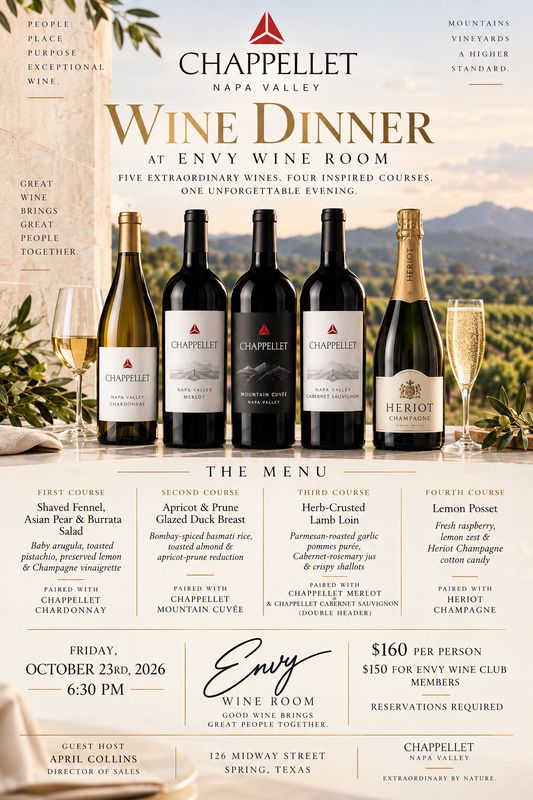 Chappellet Wine Dinner with April Collins at Envy Wine Room
