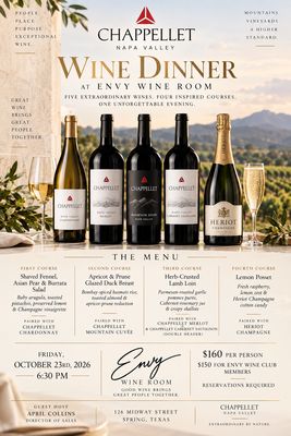 Chappellet Wine Dinner with April Collins at Envy Wine Room