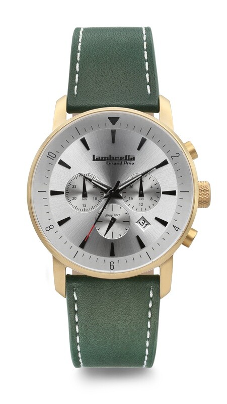 Imola 44 Leather Gold Silver Green