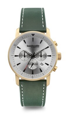 Imola 44 Leather Gold Silver Green