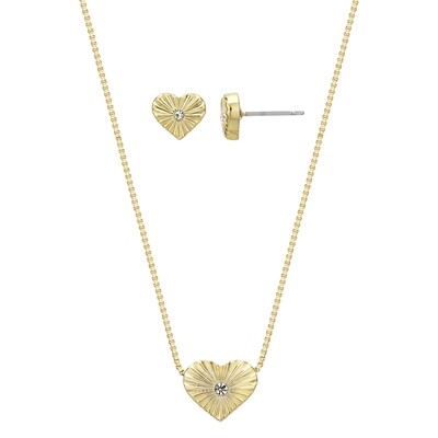 Buckley London® Heart of Gold Earring and Pendant Set