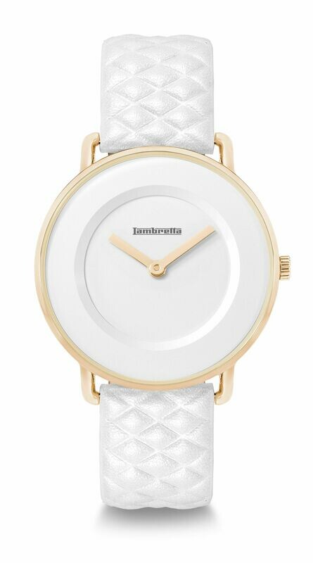 Mia 34 Quilted Rose Gold White