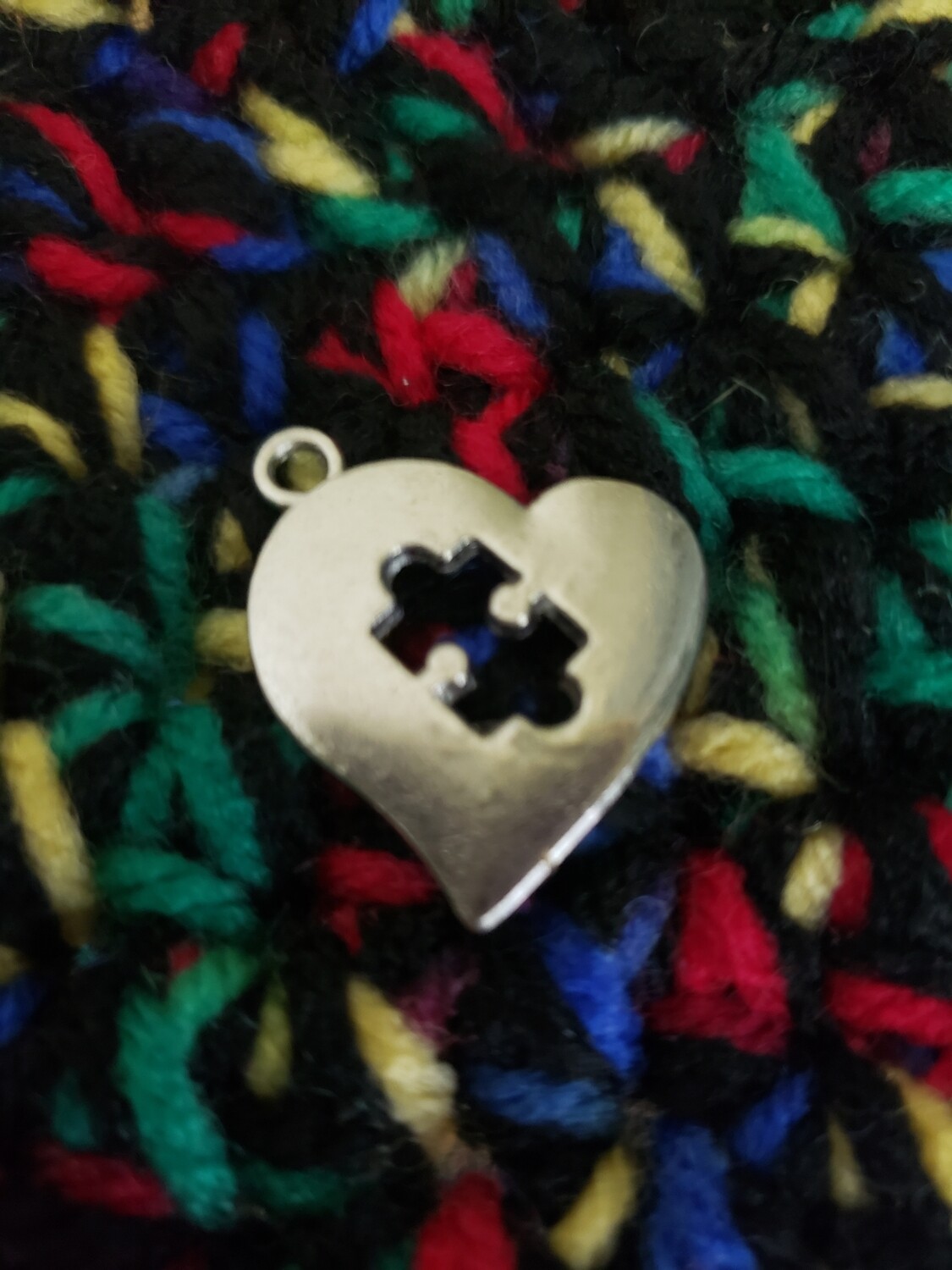 Autism Love Heart Puzzle Charm