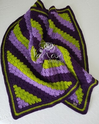 Purple, Lavender and Green Baby Blanket