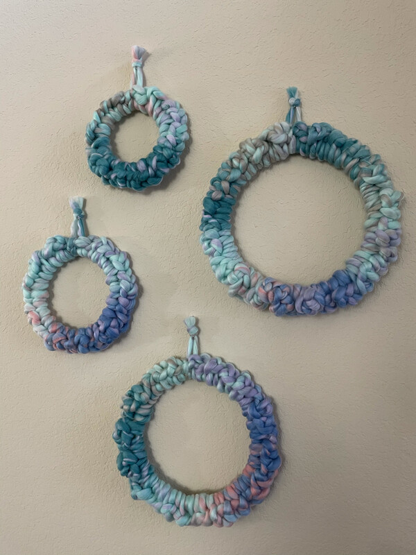 Pastel Colored Wall Hanging, Round Wall Decor, Nursery Room Decor, 4 Sizes