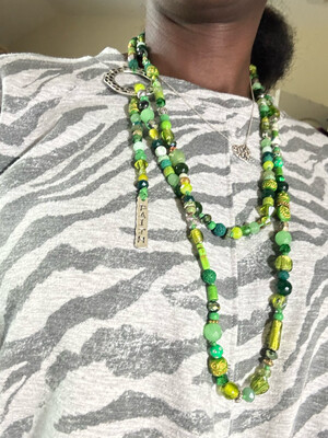 Blessed Bohemian Green Lariat Necklace