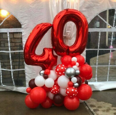 OUTDOOR Jumbo birthday number balloon arrangement, 2 digits