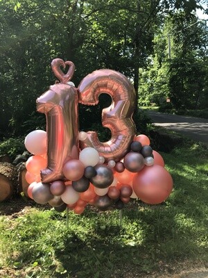 OUTDOOR Jumbo birthday number balloon arrangement, organic, 2 digits