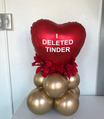 Satin Heart balloon bouquet, customized with any message