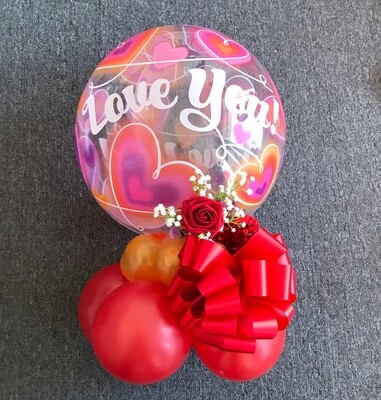 Love you bubble balloon bouquet air filled