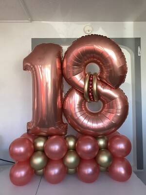 INDOORS sleek and simple Jumbo birthday number balloon arrangement band embellishment, 2 digits