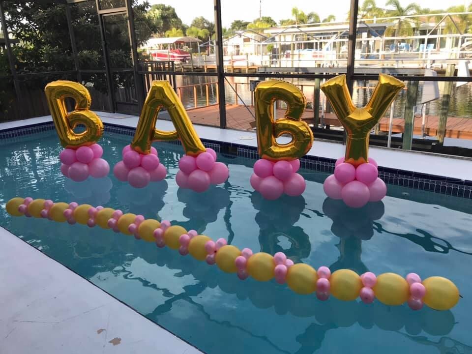 Giant BABY letter balloons, air filled long lasting