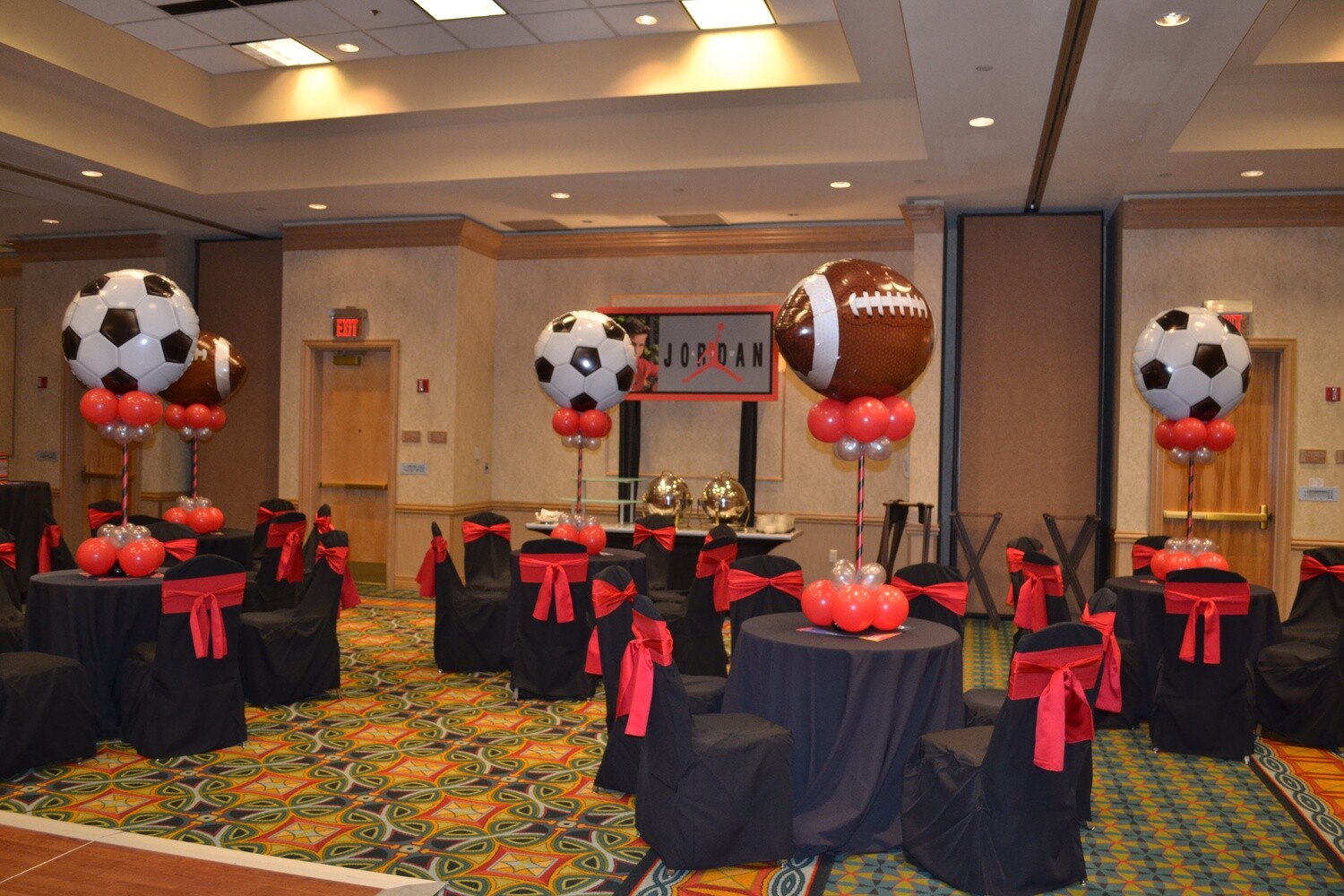 Sports centerpieces appear to "float" for days not just hours. Helium Free.