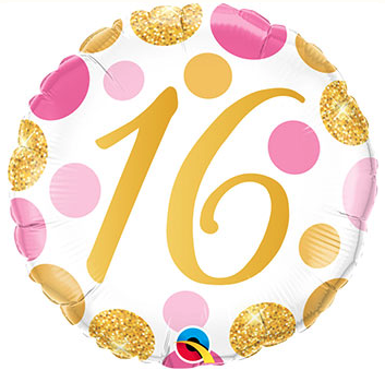 Sweet 16 foil birthday balloon, 18 inches