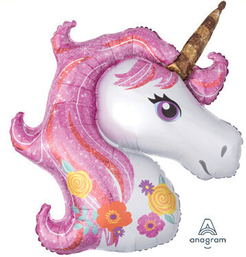 Big unicorn head, 33 inches (colors may vary)