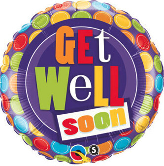 Purple get well soon balloon, 18 inches