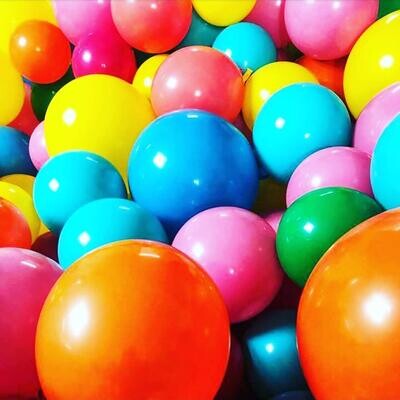 Floor balloons 9.5 inches, solid colors (air only will not float)