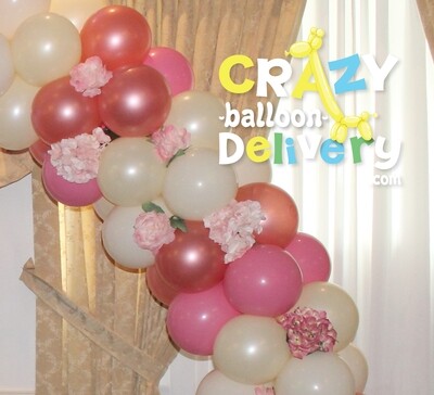 Wedding Balloon Arch with flowers (stacked)
