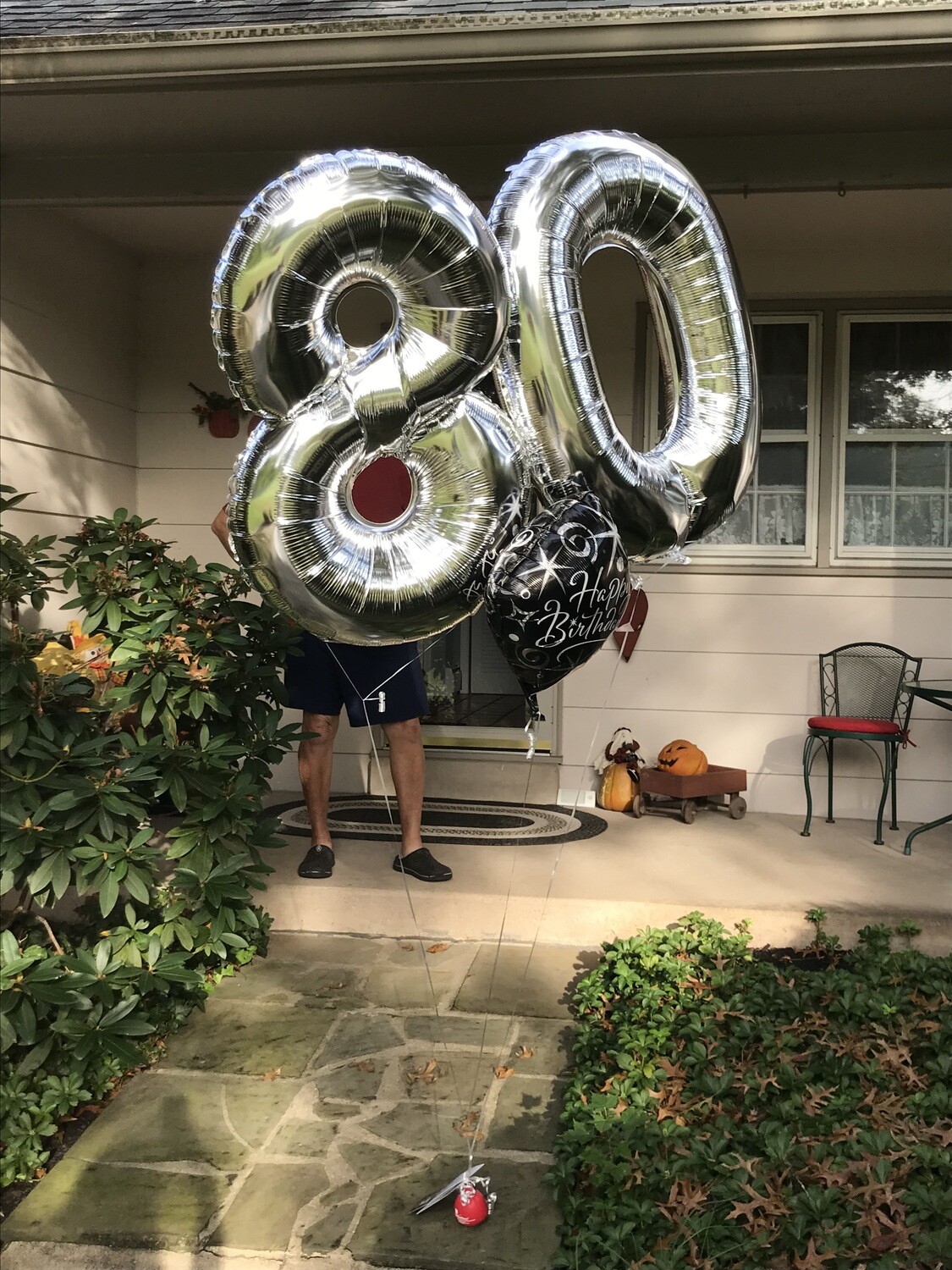 Giant number, double digits, three-feet tall, helium filled