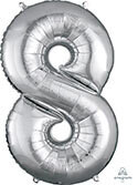 Giant number 8 balloon, three-feet tall, helium filled