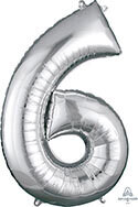 Giant number 6 balloon, helium filled
