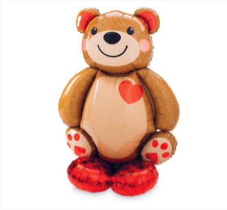 Big balloon bear with a heart, air filled