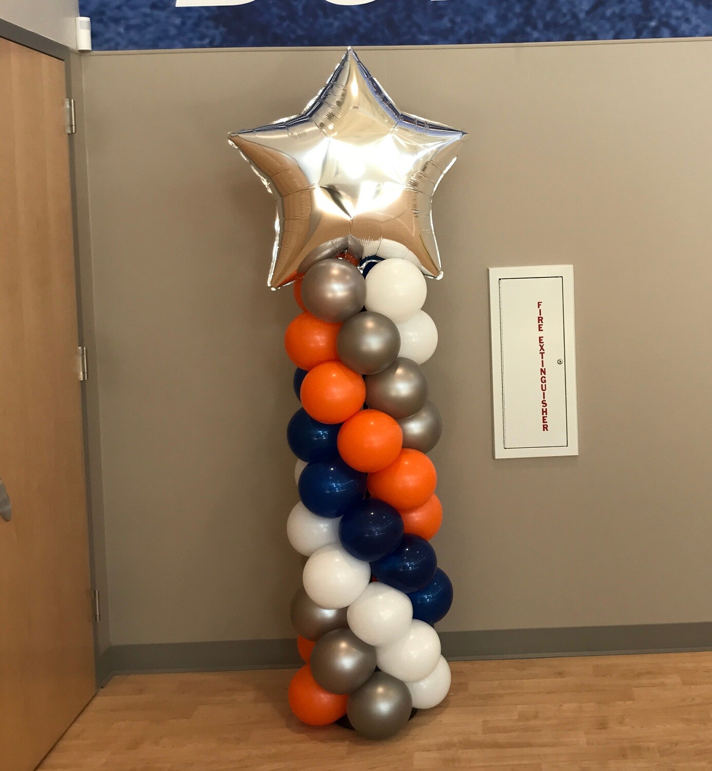 Classic  balloon column with giant 3 foot star topper