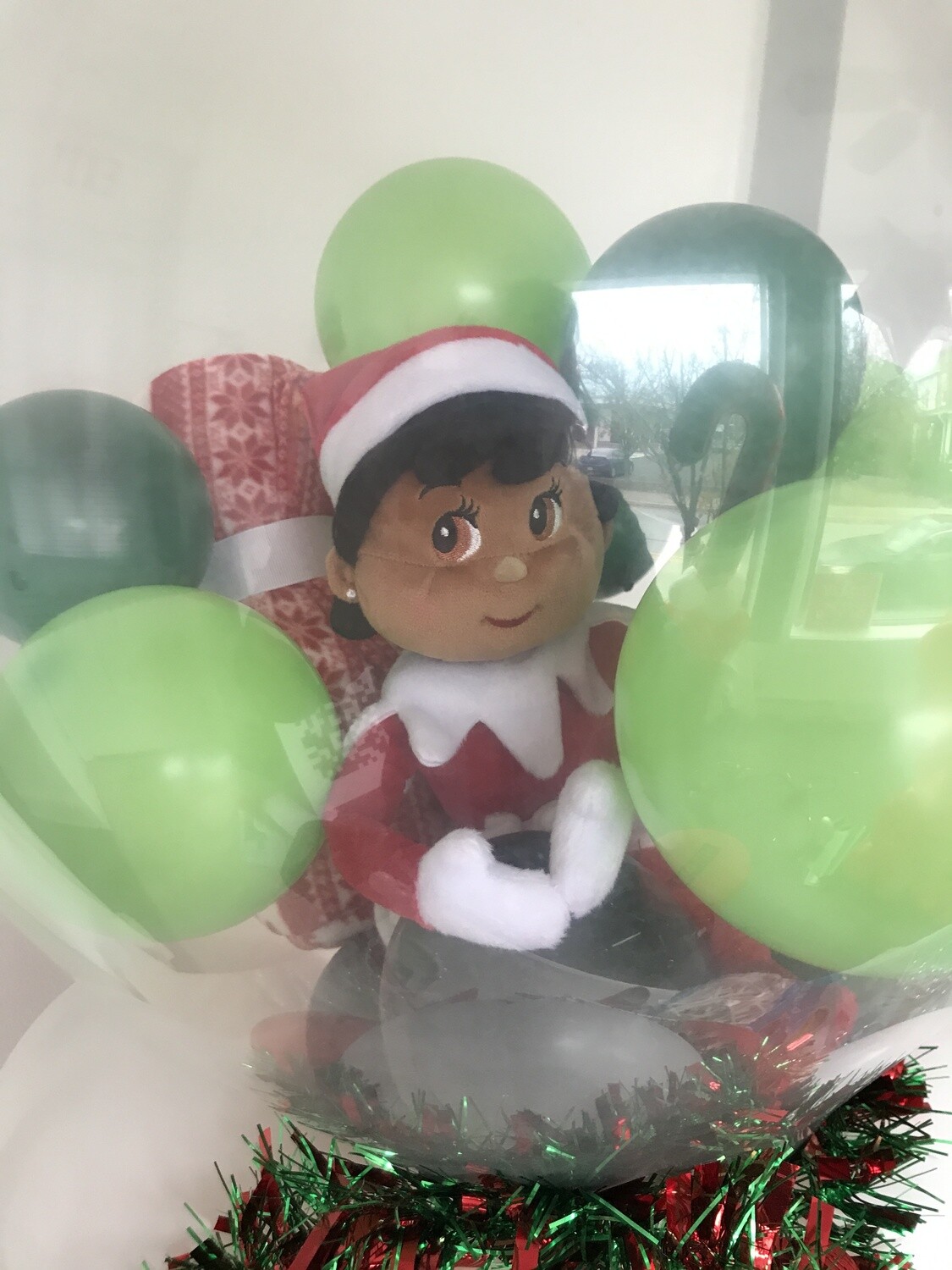 Santa's helper (You provide the doll) stuffed balloon decoration
