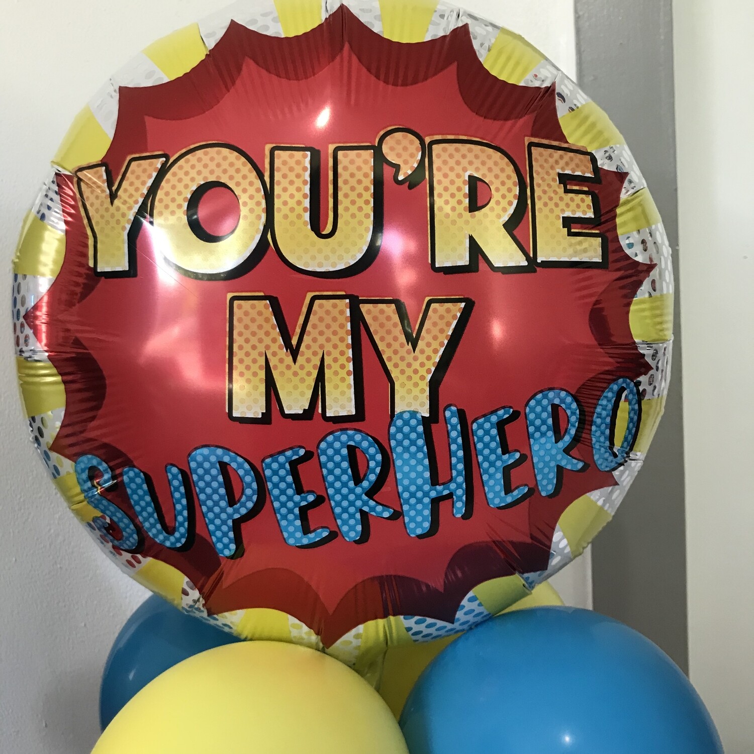 You're my superhero balloon bouquet (indoors) air filled