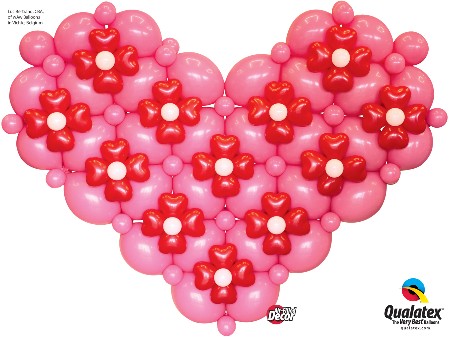 Big heart balloon decoration, embellished