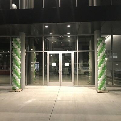 Two classic balloon columns 10 feet high
