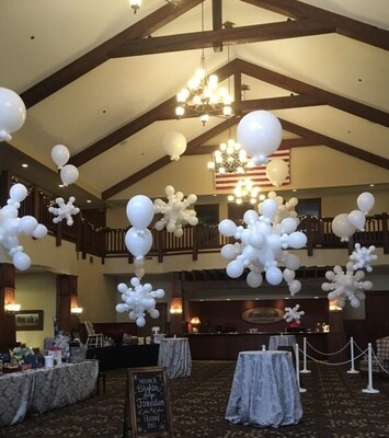 Snowflake balloon chandelier