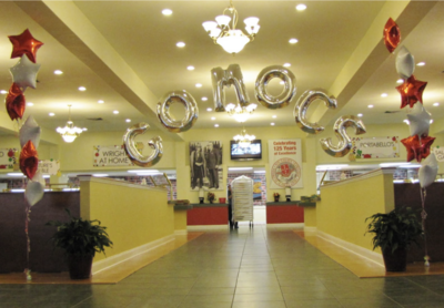 Helium letters balloon arch, no stars (indoors only) including installation