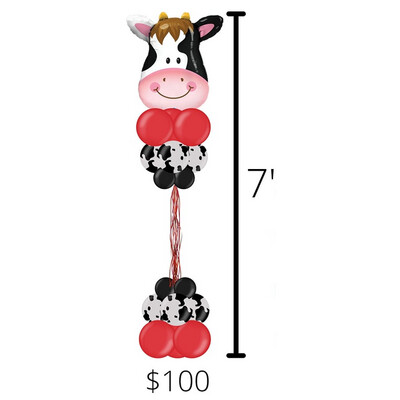 Cow head party pole, indoors