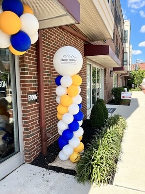 custom phrase or logo on a balloon column (indoors)