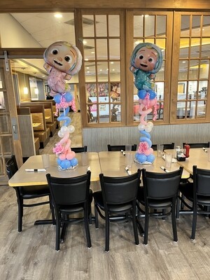 Long lasting Character topped balloon, about 4 feet (indoors)