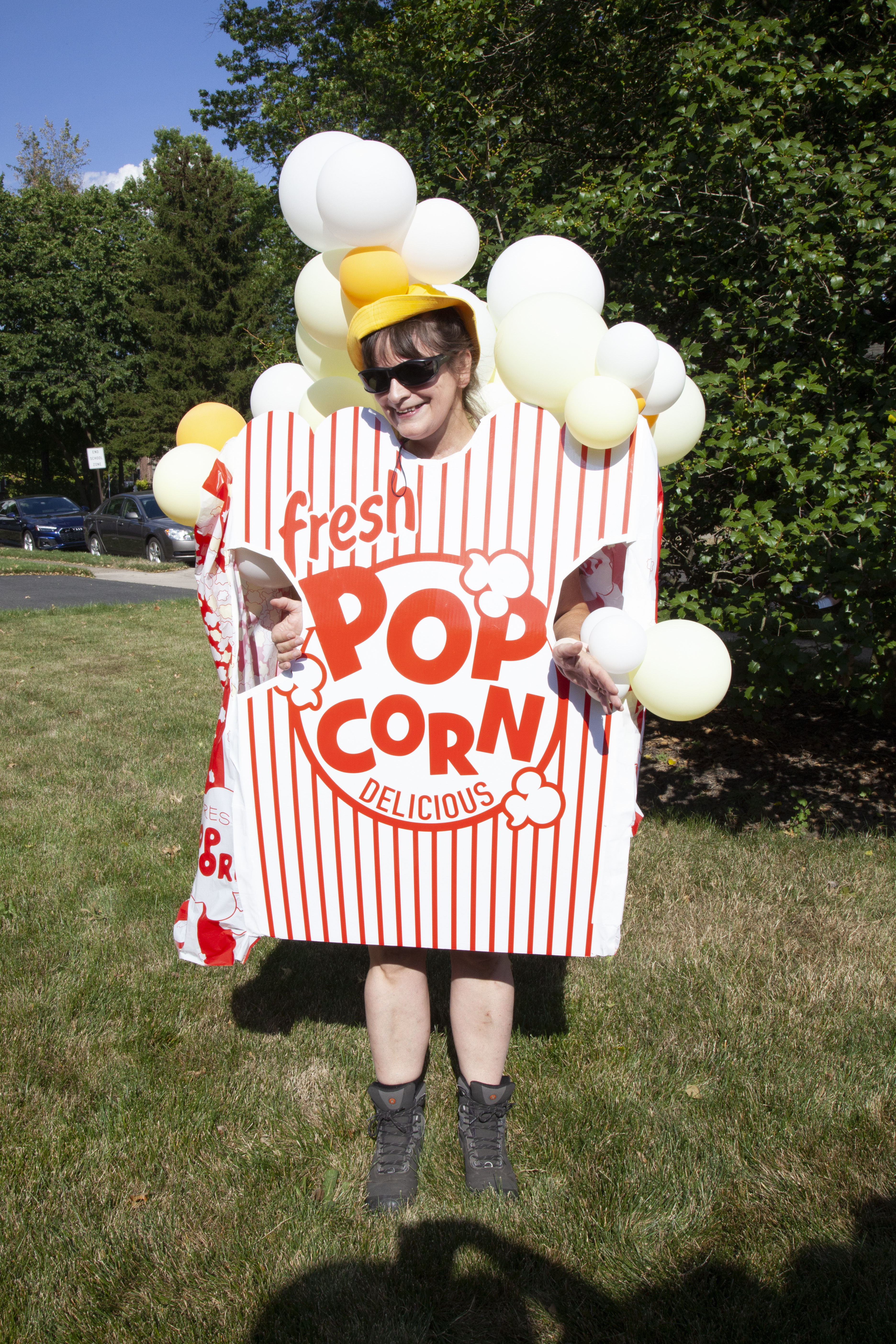 Giant popcorn balloon costume for parade