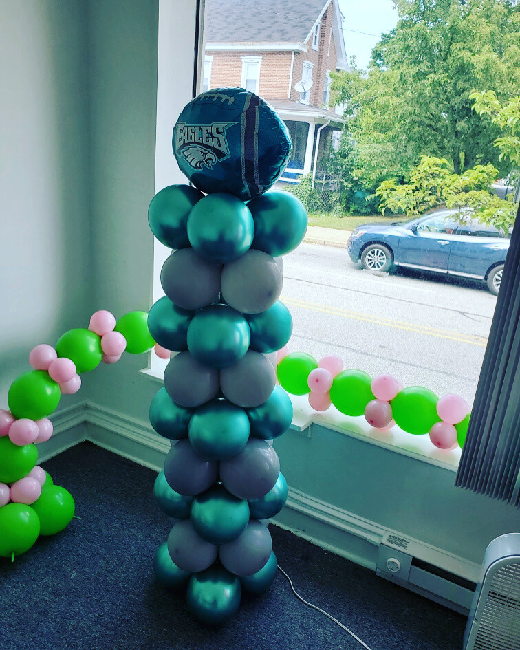 Midnight green Eagles balloon decoration column, even bubble traditional