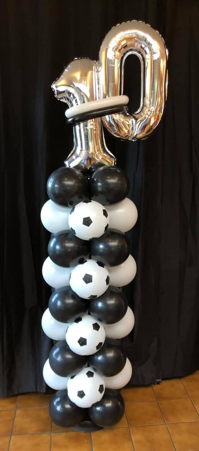 Number balloon column for a soccer fan