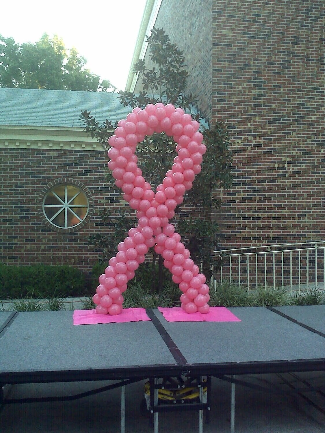 Breast cancer awareness ribbon Custom balloon column