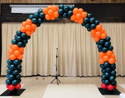 Traditional (even bubble) arch, color block pattern
