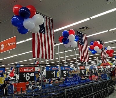 red white and blue Chandelier balloon chandeliers, price per each (we install it)