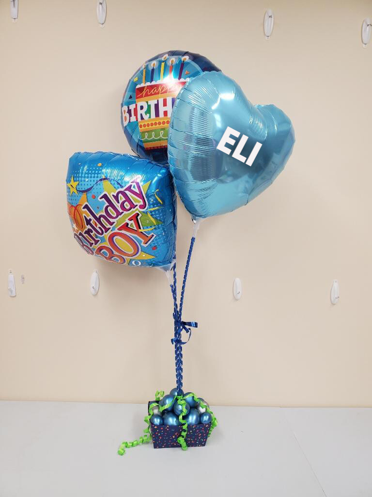 Birthday Boy Balloon Bouquet, helium free (for indoors)