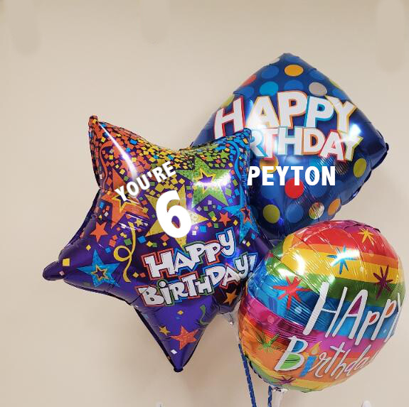 Purple star colorful Birthday Balloon Bouquet, helium free (for indoors)