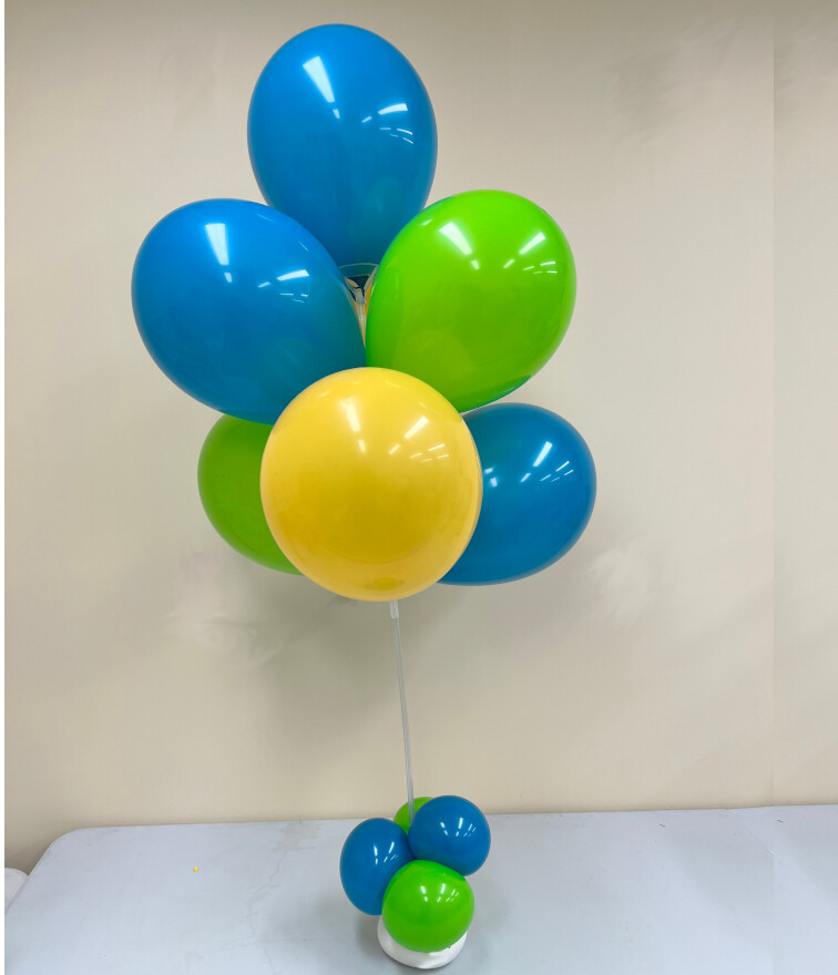 Long-laster latex 7-balloon bouquet, helium free (indoors only)
