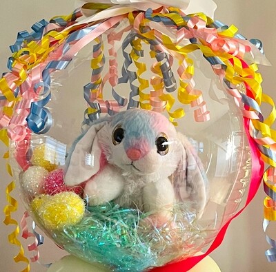 Stuffed Bunny Rabbit in a balloon